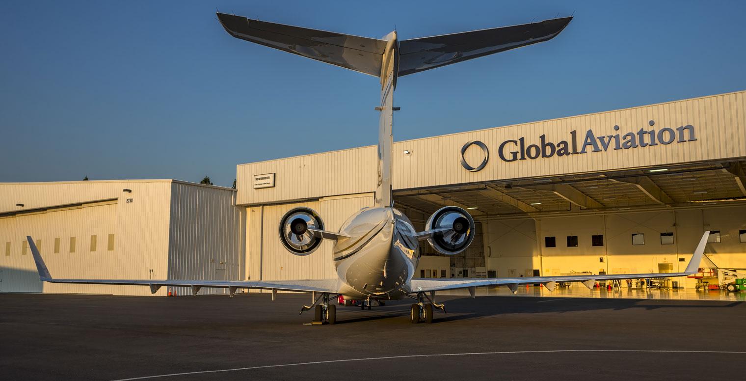 Global Aviation hangar at KHIO