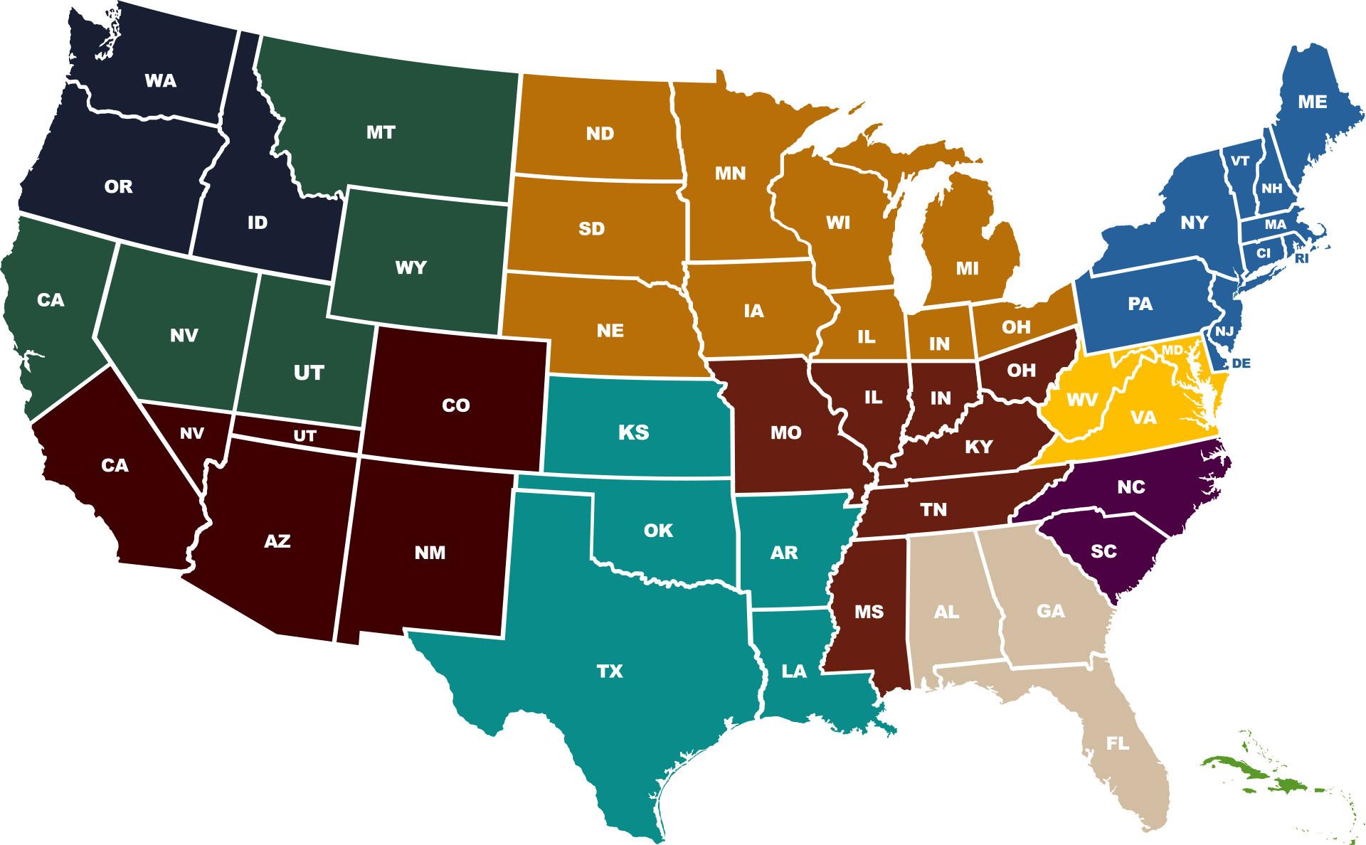 Bulk Fuel Sales Representative Map